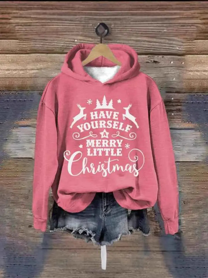 3D Christmas Hoodie - Festive Printed Pullover Sweatshirt Loose Fit Winter Hoodie