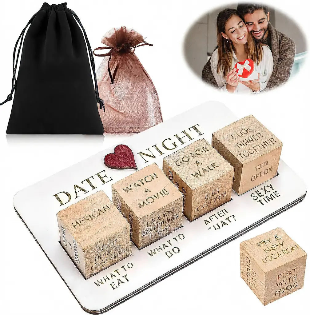 Date Night Dice Game for Couples Romantic Wooden Dice Set Gift TED
