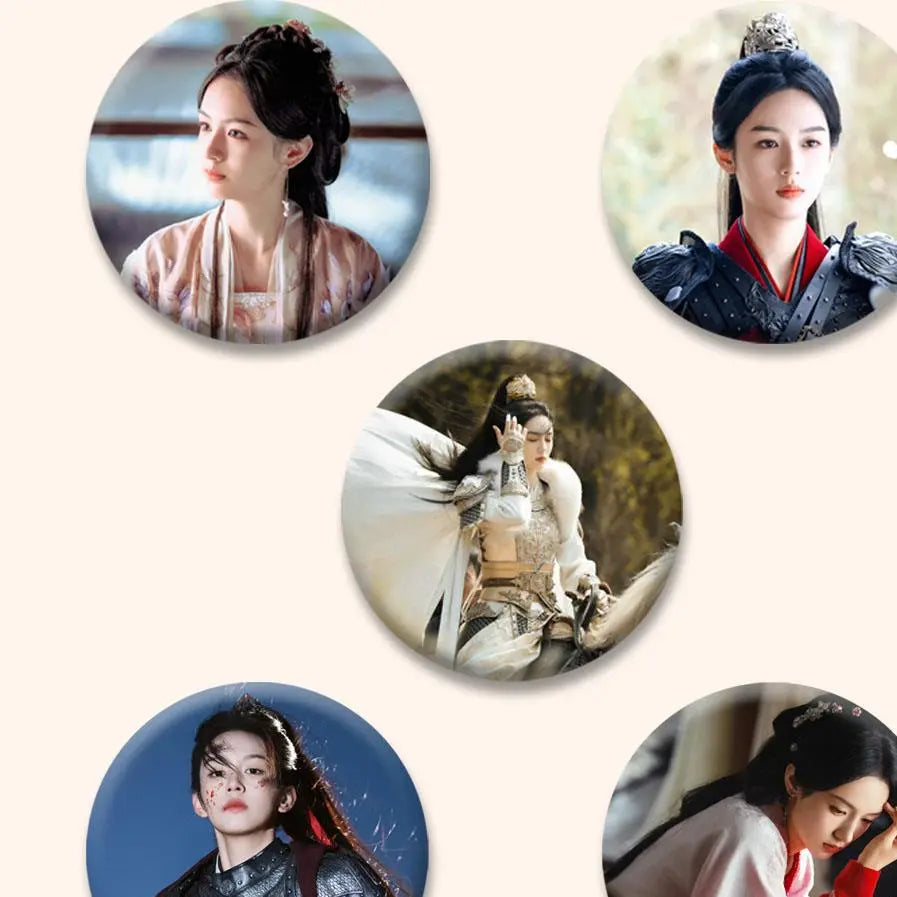 Celebrity Badge Pins Set - Jinyue Ruge, Chenglei & Zhouye Fan Merch | 58mm Metal Brooches & Backpack Accessories TED