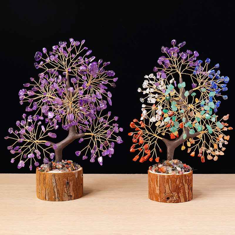 Natural Crystal Tree of Life - Healing Gemstone Decoration for Home & Gifts