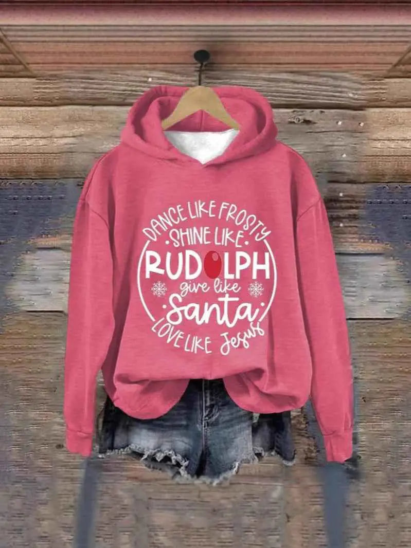 3D Christmas Hoodie - Festive Printed Pullover Sweatshirt Loose Fit Winter Hoodie