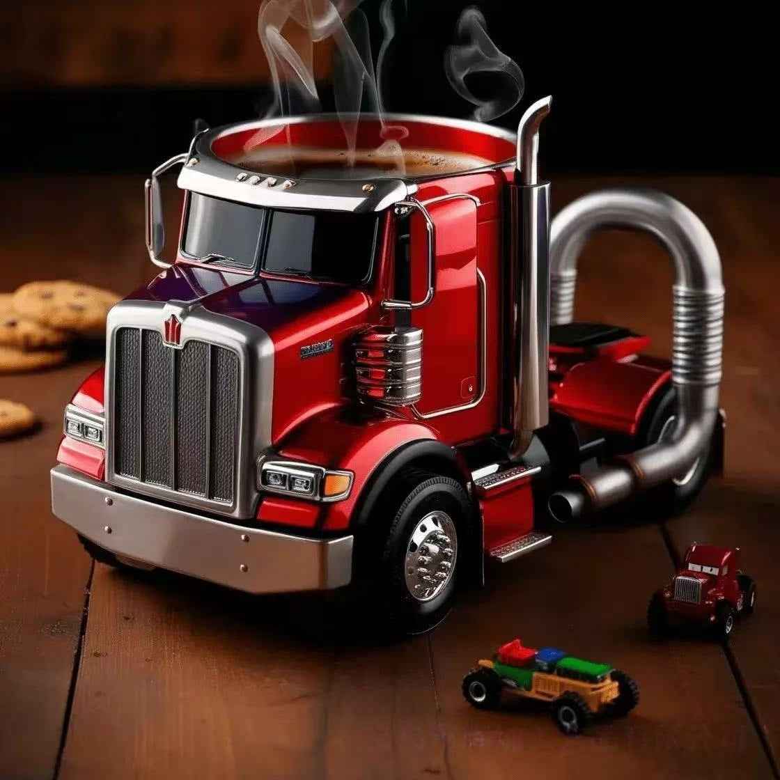Handmade Resin Big Truck Cup Holder - Creative Multi-Color Drink Holder | Decorative Car & Desk Accessory