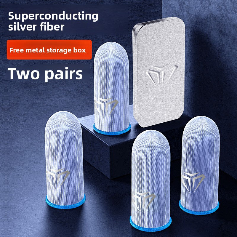 Premium Gaming Finger Sleeves | Silver Fiber Mobile Gaming Finger Sleeves - EverCharm Gifts