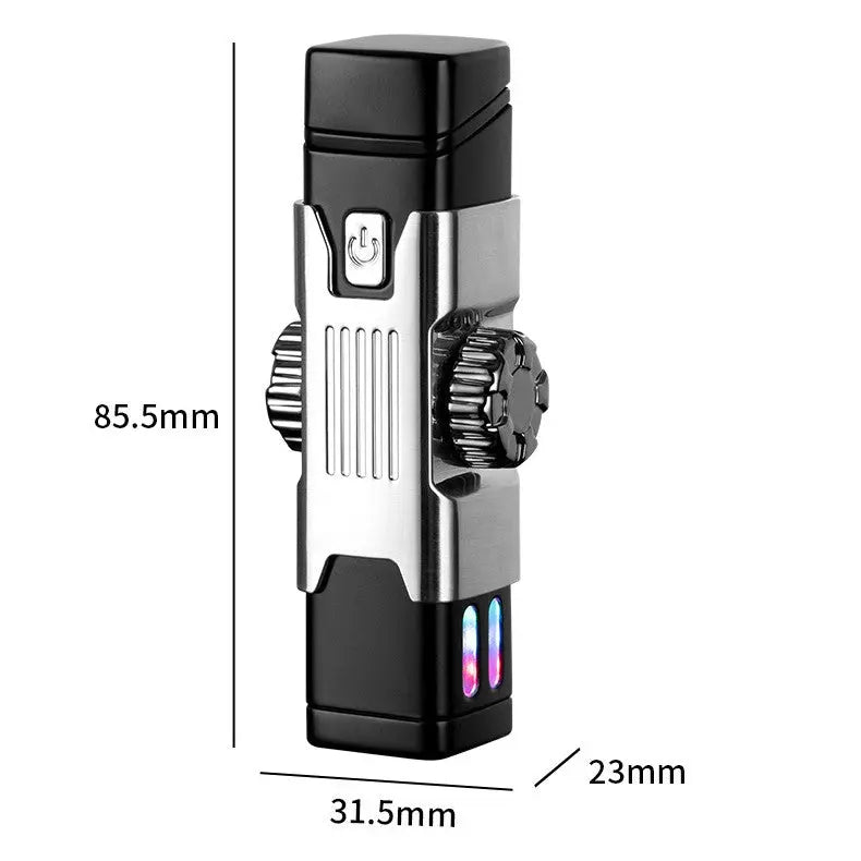 LED Rechargeable Electric Lighter – Windproof USB Charging Plasma Lighter with Colorful Lights (Metal Design) CJ
