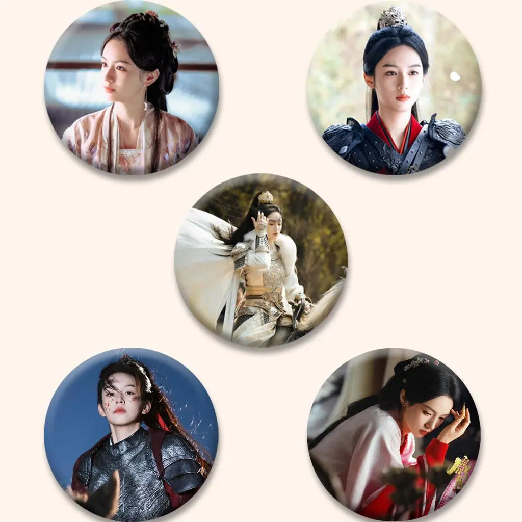 Celebrity Badge Pins Set - Jinyue Ruge, Chenglei & Zhouye Fan Merch | 58mm Metal Brooches & Backpack Accessories TED