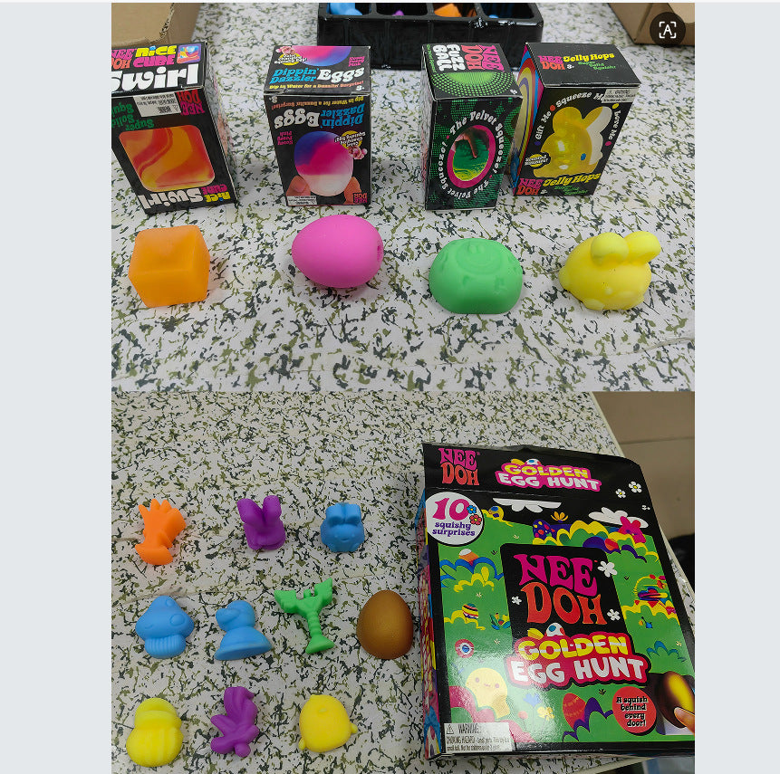 Easter Squishy Blind Box Toy Set - Surprise Golden Egg Sensory Collectibles
