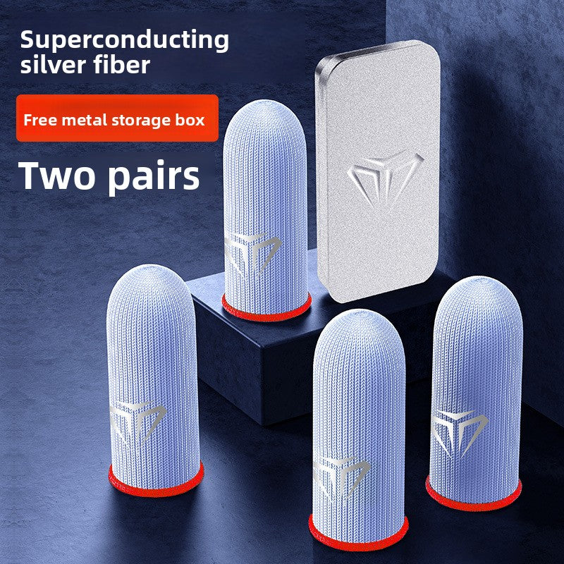 Premium Gaming Finger Sleeves | Silver Fiber Mobile Gaming Finger Sleeves - EverCharm Gifts