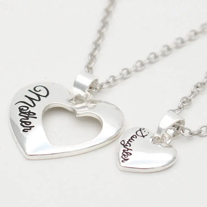 Mother Daughter Heart Necklace Set – Matching Mom & Child Jewelry | Mother’s Day Gift for Mom & Daughter CJ