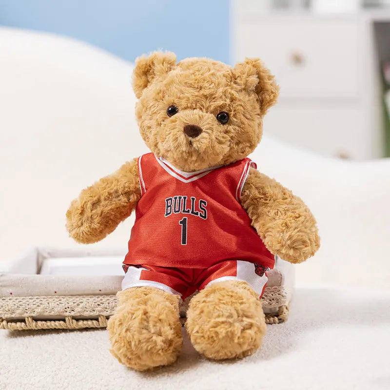 Sports Fan Teddy Bear Plush Soft Athlete-Themed Collectible Stuffed Toy TED