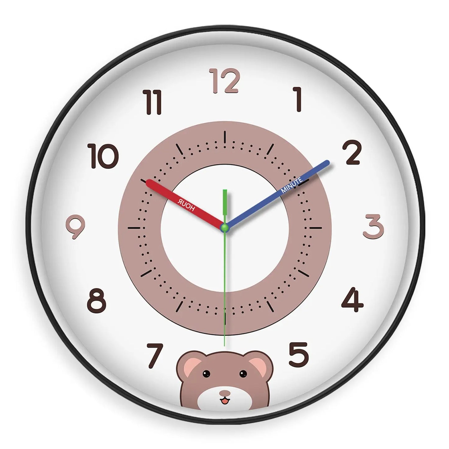 Rainbow Silent Wall Clock ? Modern Quartz Educational Clock for Kids & Home | Colorful No-Tick Decorative Clock TED