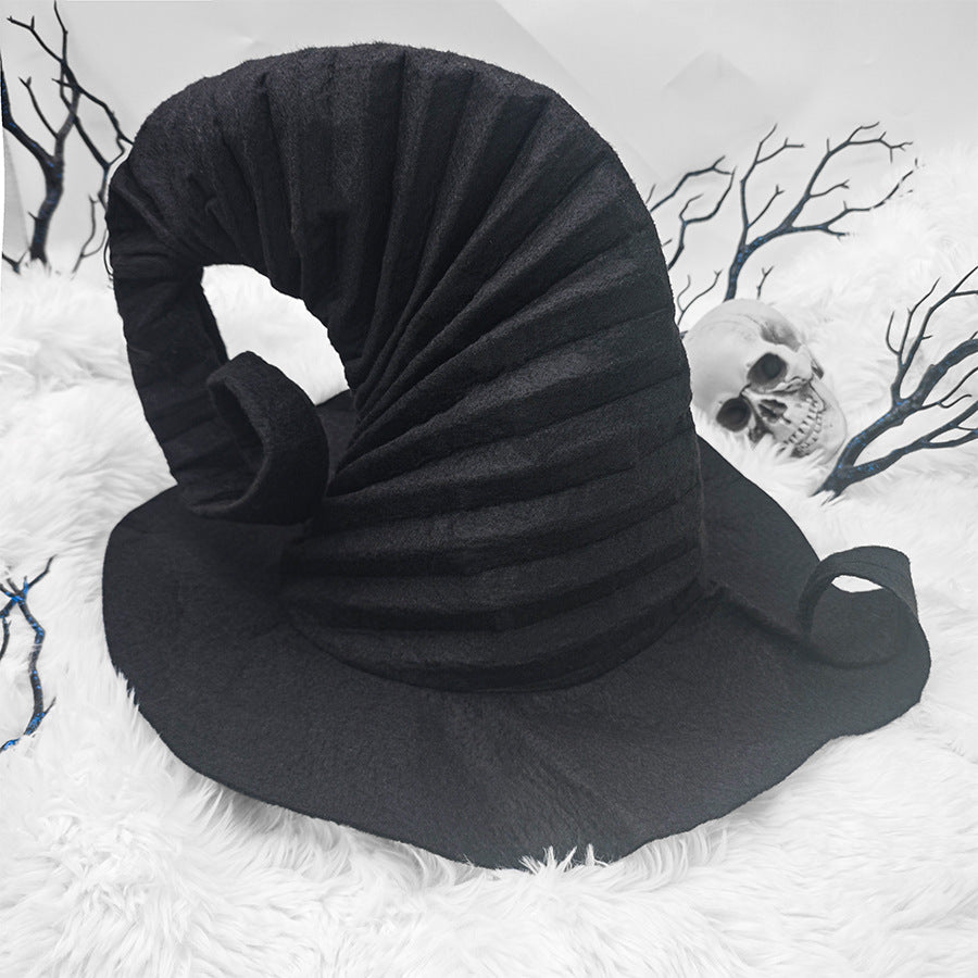 Halloween Witch Hat - Classic Black Wizard Costume Hat with Windproof Strap | Cosplay & Party Accessory TED