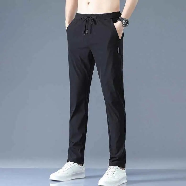 Ice Silk Wide Leg Pants - Lightweight Breathable Casual Straight Pants for Men