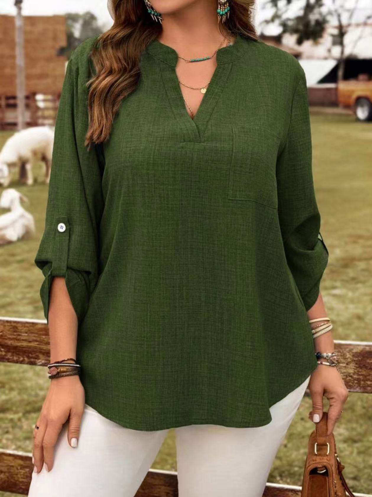 Womens Plus Size Casual Blouse - Loose Fit Casual Pullover Blouse | Free Shipping