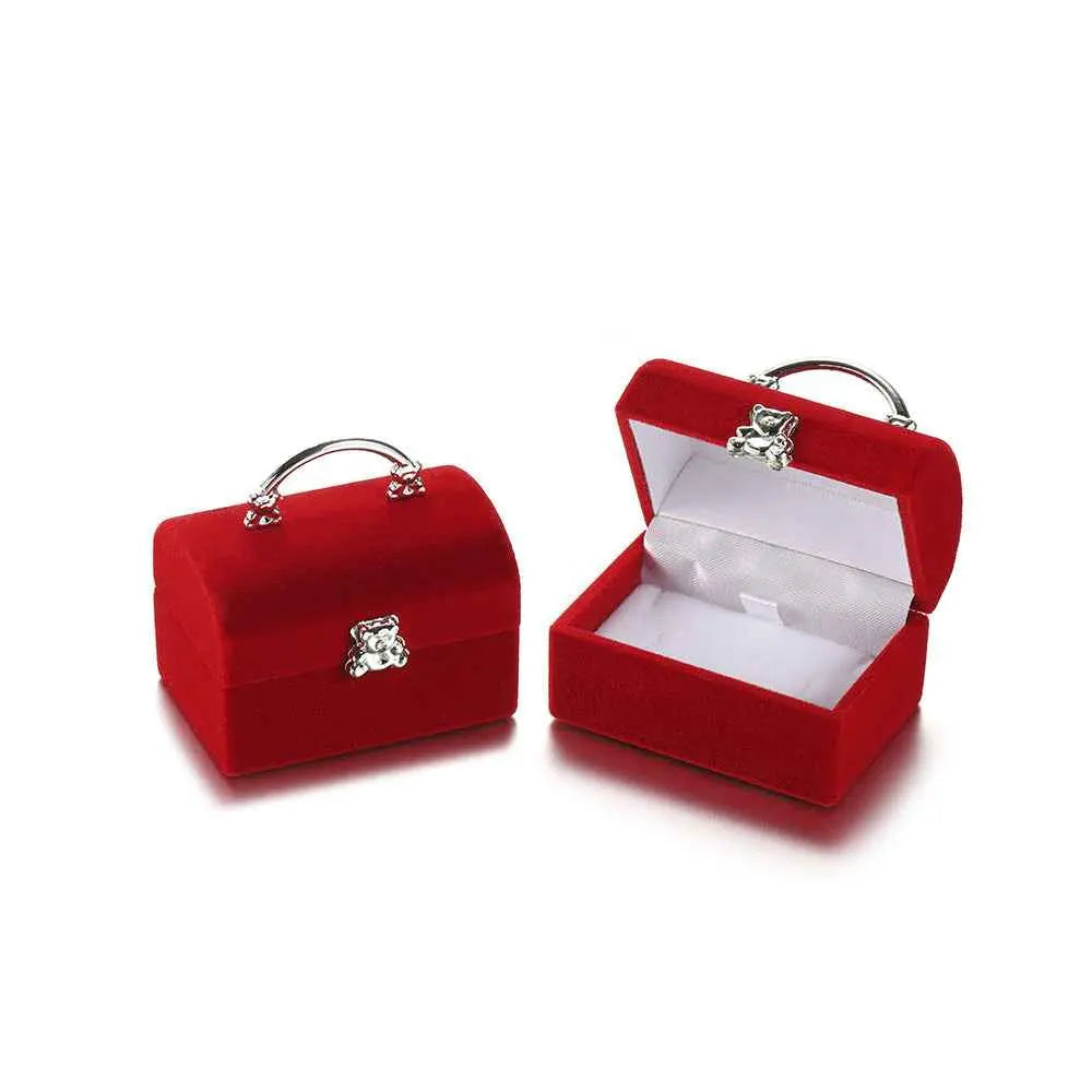 Cute Cartoon Jewelry Box- Plush Flip-Top Ring & Necklace Gift Case | Portable Mini Organizer