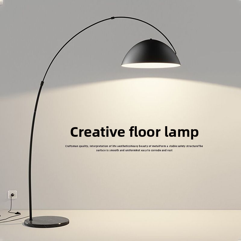 Modern Curved LED Floor Lamp with Marble Base - Dimmable Arc Floor Lamp | Free Shipping