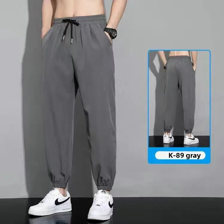 Ice Silk Wide Leg Pants - Lightweight Breathable Casual Straight Pants for Men TED