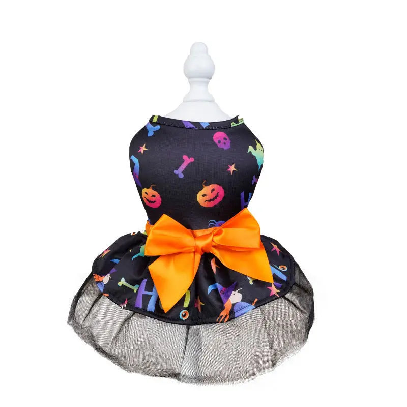 Halloween Dog Costume Cape – Skull & Colorful Pet Outfit | Spooky Dog Clothes for Small to Large Dogs CJ