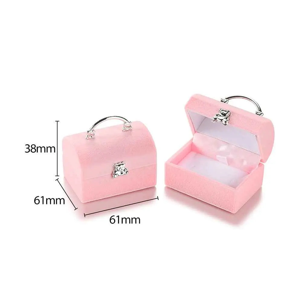 Cute Cartoon Jewelry Box- Plush Flip-Top Ring & Necklace Gift Case | Portable Mini Organizer