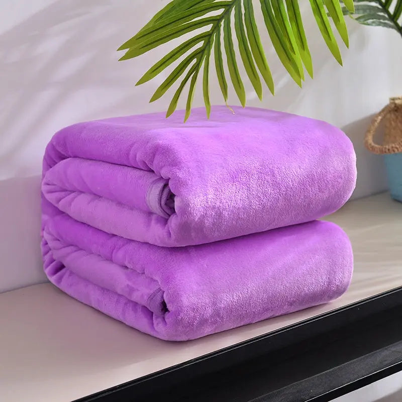 Thickened Soft Coral Fleece Blanket for Home and Gifts TED