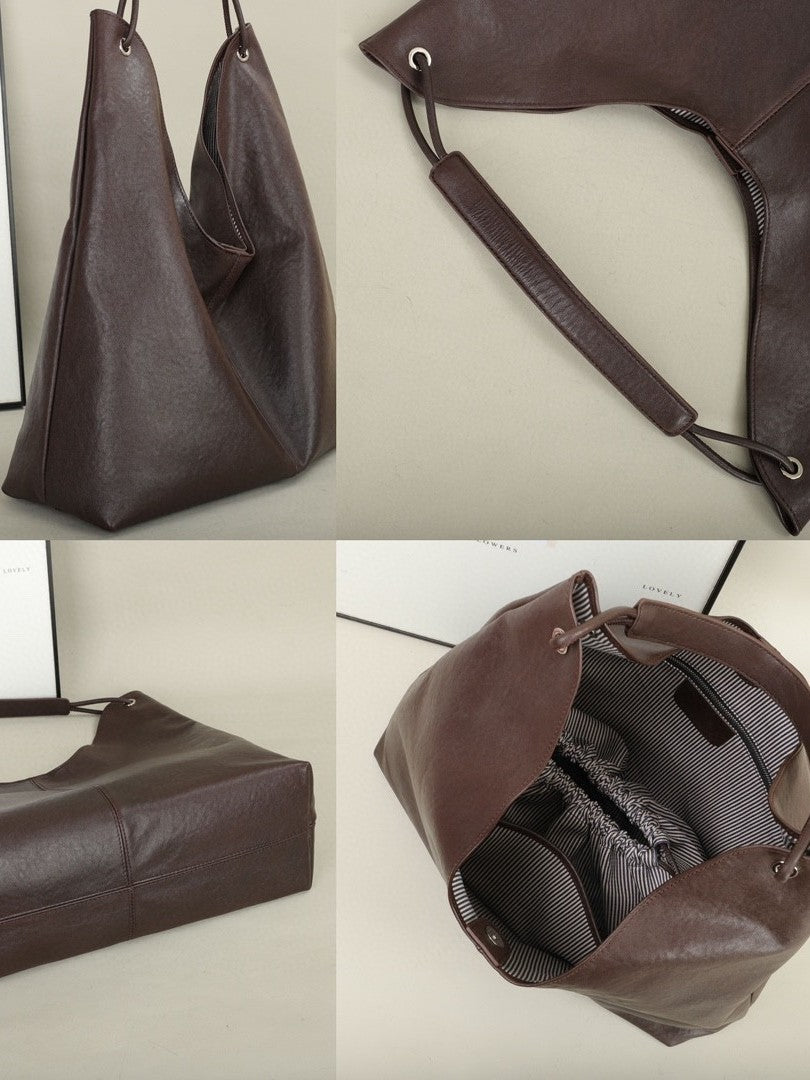 Genuine Leather Shoulder Bag - Large Capacity Shoulder Handbag