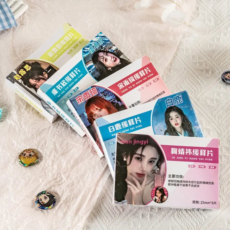 Celebrity Badge Blind Box Capsules Mini Collectible Pins Surprise Set (25mm) TED