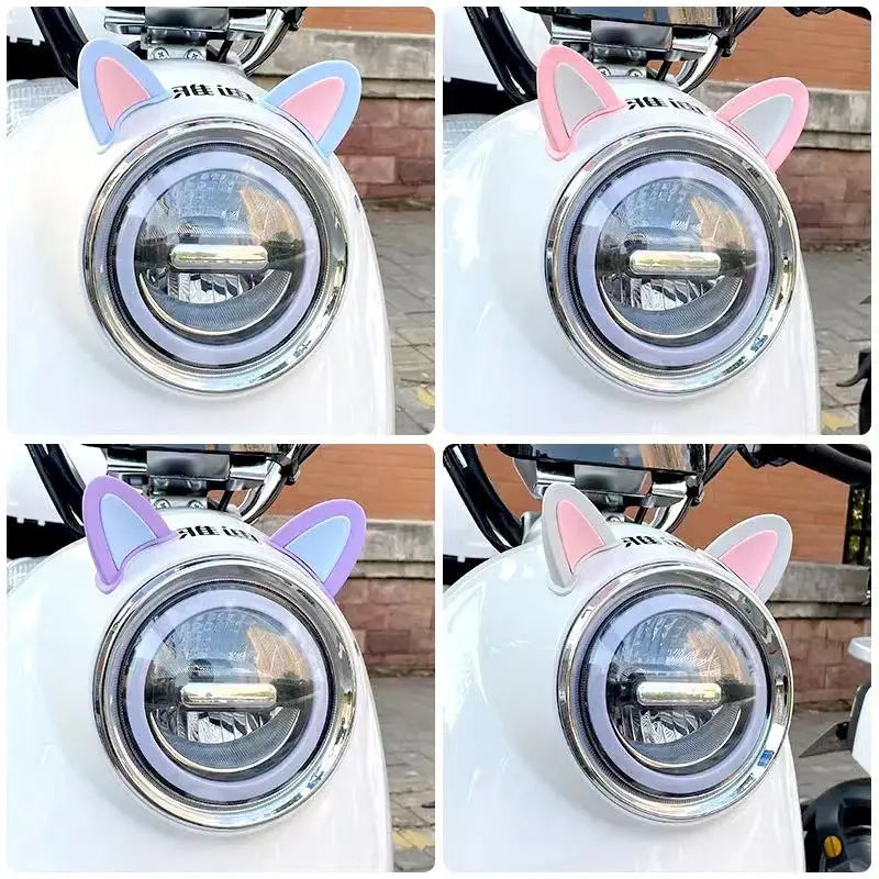 Helmet Cat Ear Accessories Cute Stick-On Helmet Decorations for Motorcycle & E-Bike TED