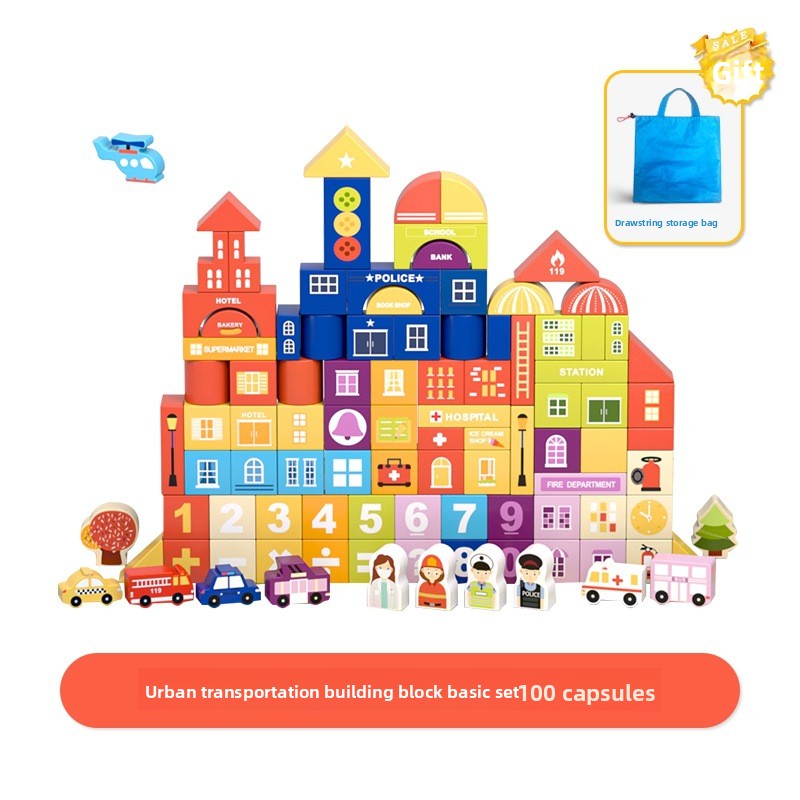 Montessori Building Blocks Set for Kids | 100-200 Piece Creative Learning Toy - EverCharm Gifts