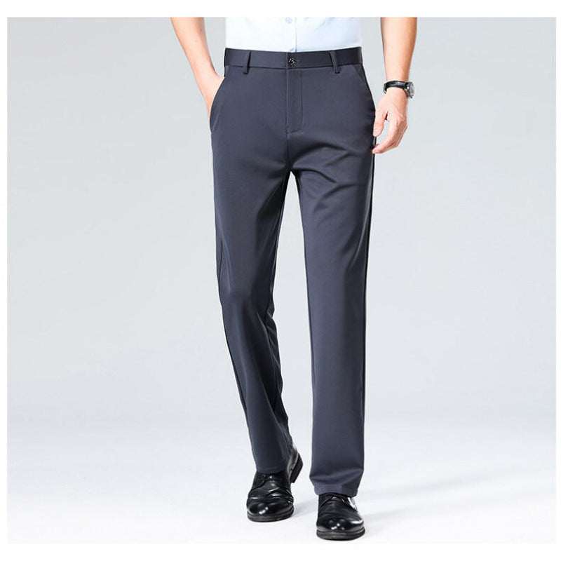 Mens Wrinkle-Resistant Straight Leg Trousers - Lightweight Casual Dress Pants | Comfortable Business & Everyday Wear TED
