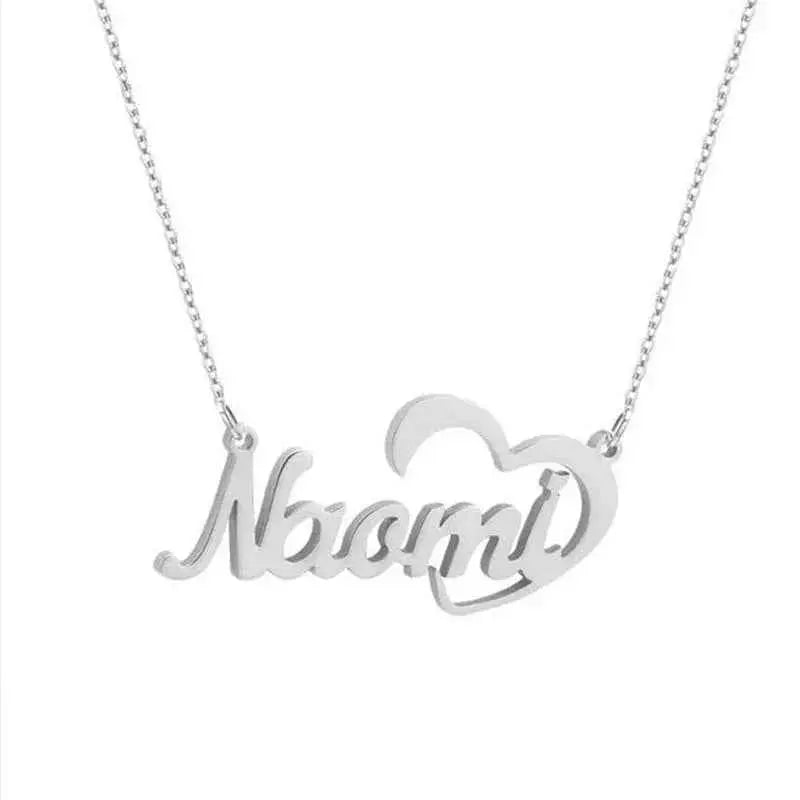 Custom Name Necklace Personalized Heart Mom Gift