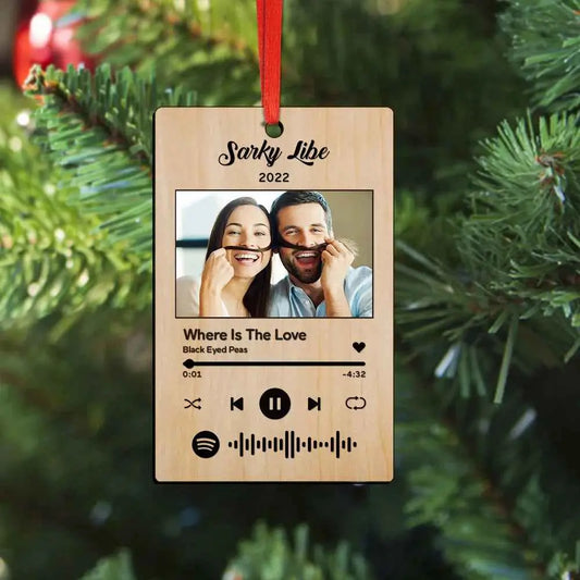 Custom Spotify Code Christmas Ornament – Personalized Photo Music Gift