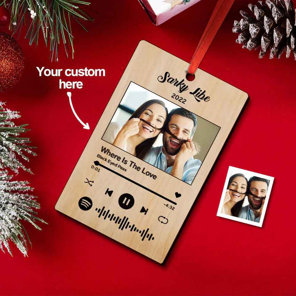 Custom Spotify Code Christmas Ornament – Personalized Photo Music Gift