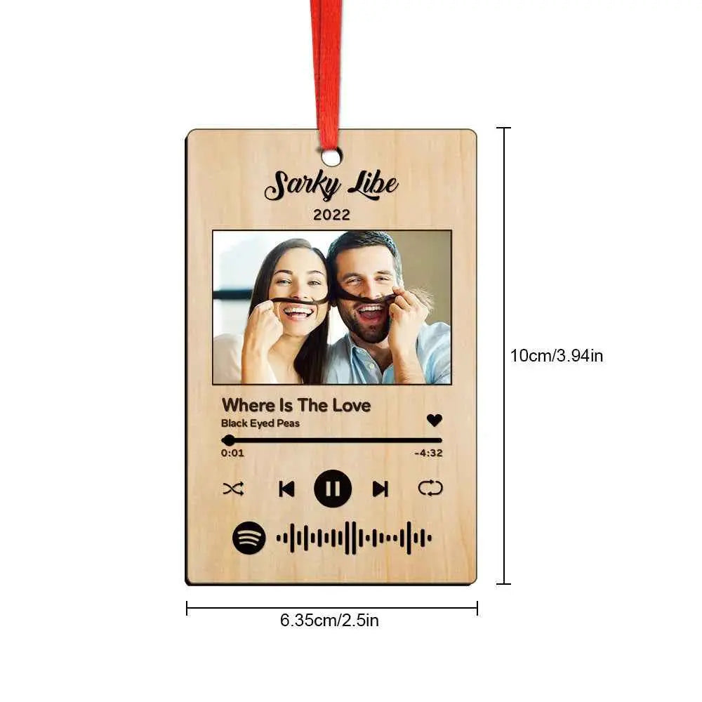 Custom Spotify Code Christmas Ornament – Personalized Photo Music Gift