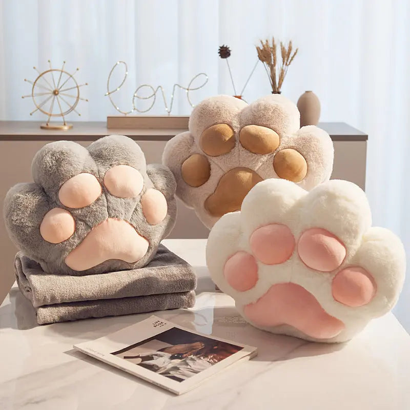 Cat Paw Pillow Blanket Hand Warmer TED