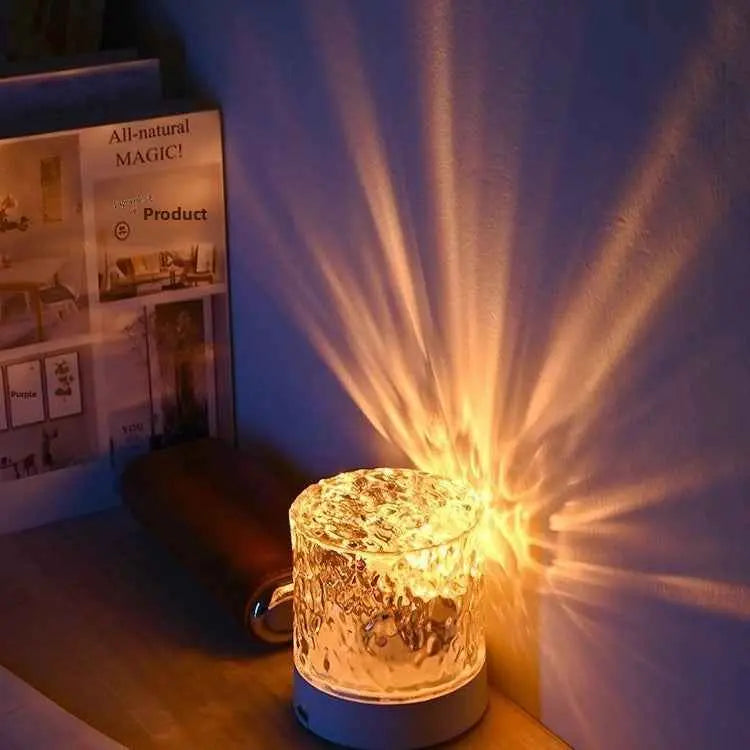 Water Ripple LED Lamp 16 Color Ambient Night Light with Remote & Dimming