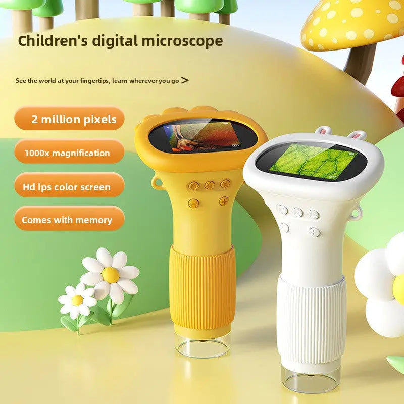 Kids Digital Microscope Portable HD Educational Science Toy | Handheld Zoom Microscope for Learning TED