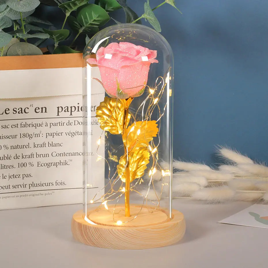 Eternal Rose LED Glass Dome – Romantic Forever Flower Gift for Girlfriend, Wife & Mother’s Day CJ