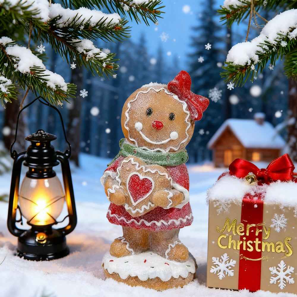 Gingerbread Man Christmas Ornament - Resin Cookie Character Holiday Decoration