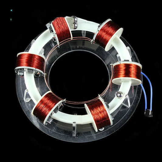 Cyclotron Ring Accelerator Toy – Magnetic Loop Science Desk Gadget | High-Tech Physics Display with LED Motion Track CJ