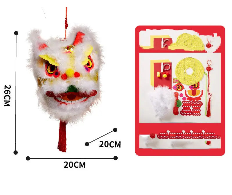 DIY Lion Lantern Kit – Mid-Autumn Festival Plush Craft Toy for Kids CJ