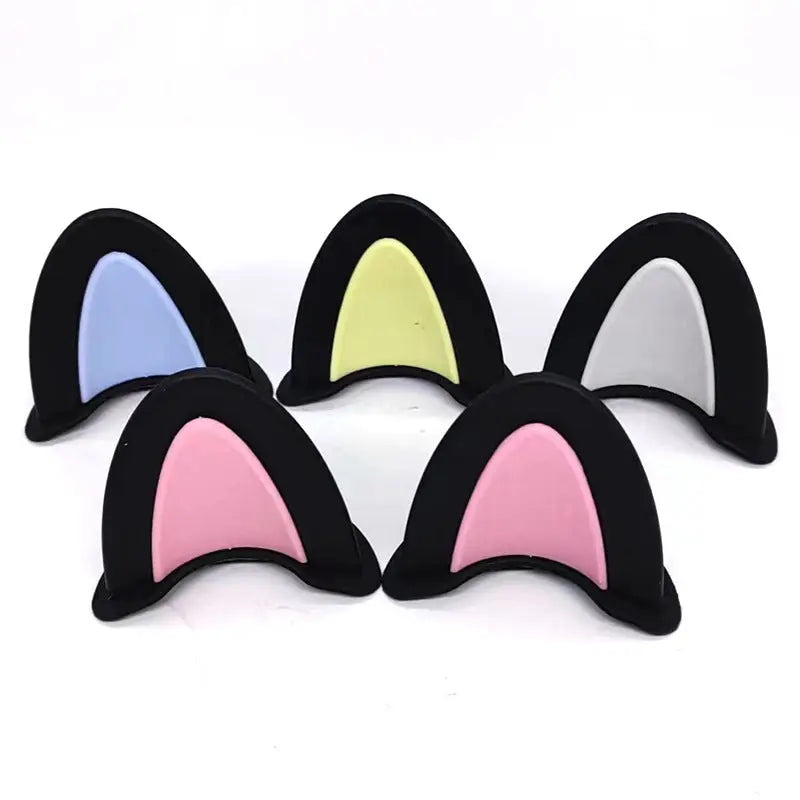 Helmet Cat Ear Accessories Cute Stick-On Helmet Decorations for Motorcycle & E-Bike TED