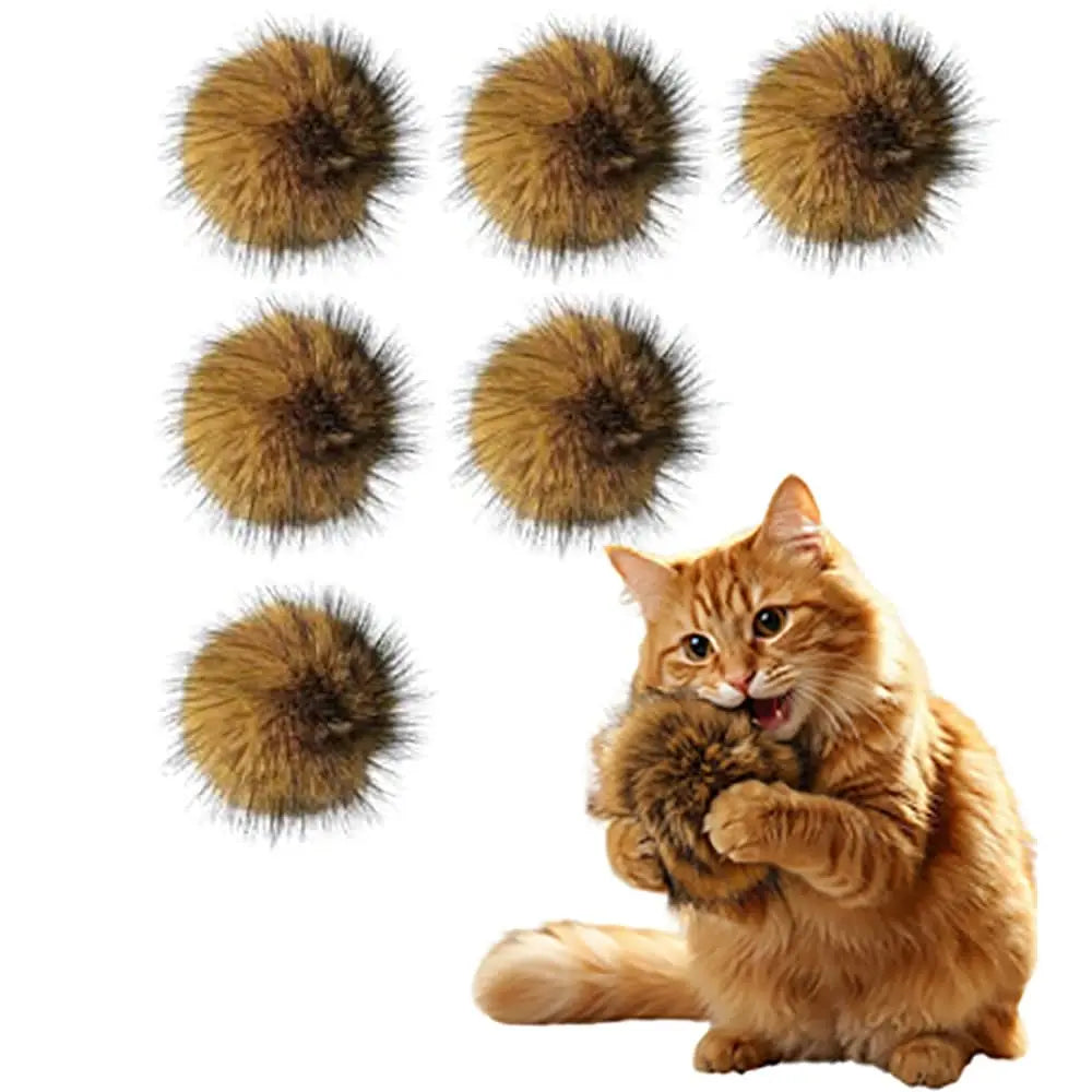 Catnip Rabbit Fur Ball Toy – Soft Interactive Cat Toy for Indoor Cats | Fluffy Chase & Hunting Exercise Ball CJ
