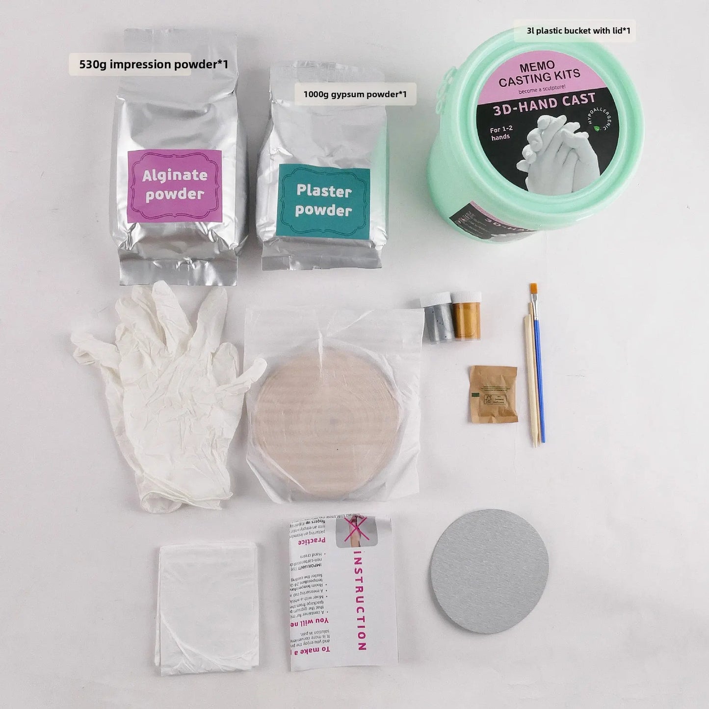 3D Hand Casting Kit DIY Handprint Mold Set for Couples & Families | Keepsake Plaster Sculpture Kit TED
