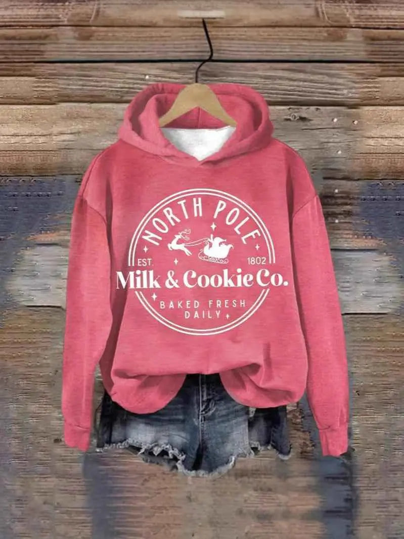 3D Christmas Hoodie - Festive Printed Pullover Sweatshirt Loose Fit Winter Hoodie