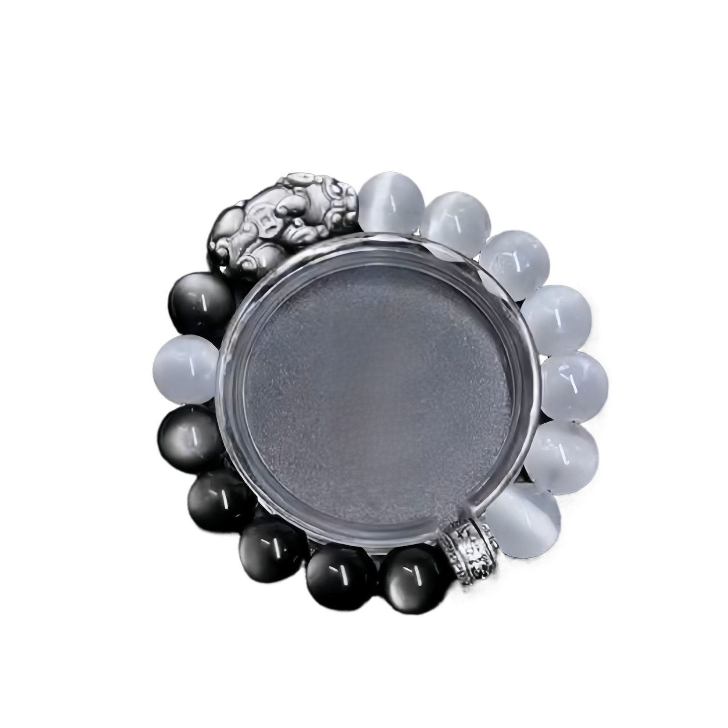 Silver Obsidian Jewelry Bracelet | Handmade Wealth & Prosperity Crystal Bracelet - EverCharm Gifts