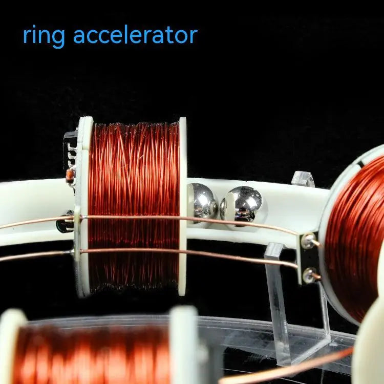 Cyclotron Ring Accelerator Toy – Magnetic Loop Science Desk Gadget | High-Tech Physics Display with LED Motion Track CJ