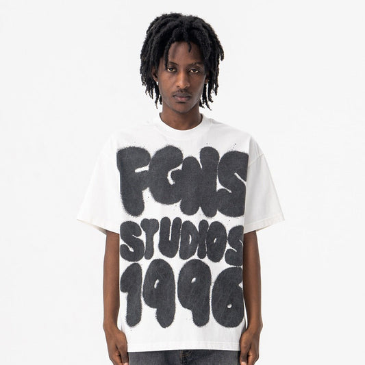Mens Graphic Print Cotton T-Shirt - Oversized Graffiti Streetwear Tee | Casual Hip Hop Short Sleeve Shirt TED