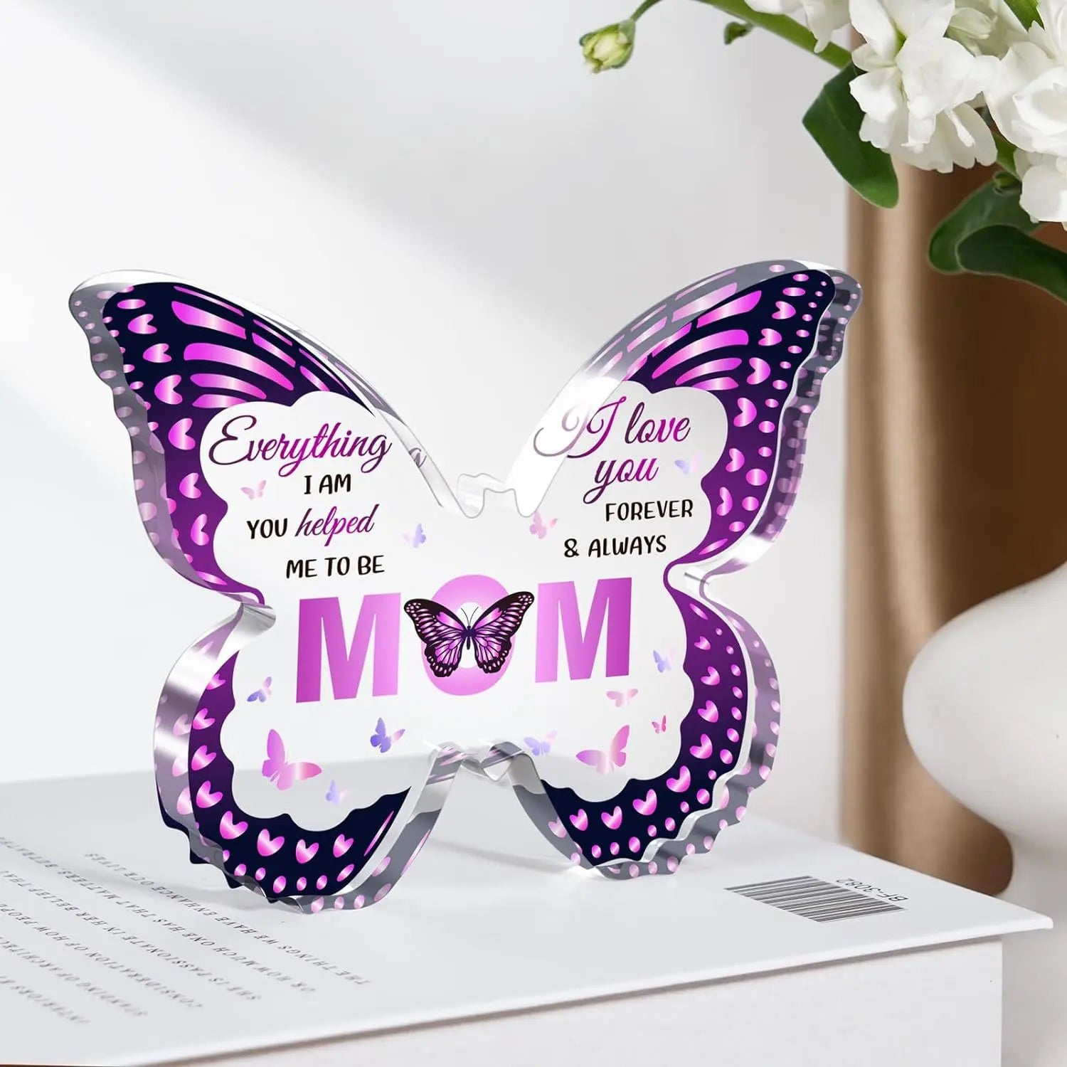 Butterfly Gift for Mom – Inspirational Acrylic Decor Mother’s Day Keepsake CJ