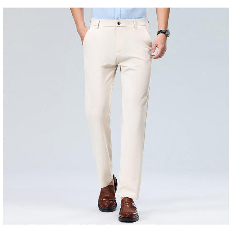 Mens Wrinkle-Resistant Straight Leg Trousers - Lightweight Casual Dress Pants | Comfortable Business & Everyday Wear TED