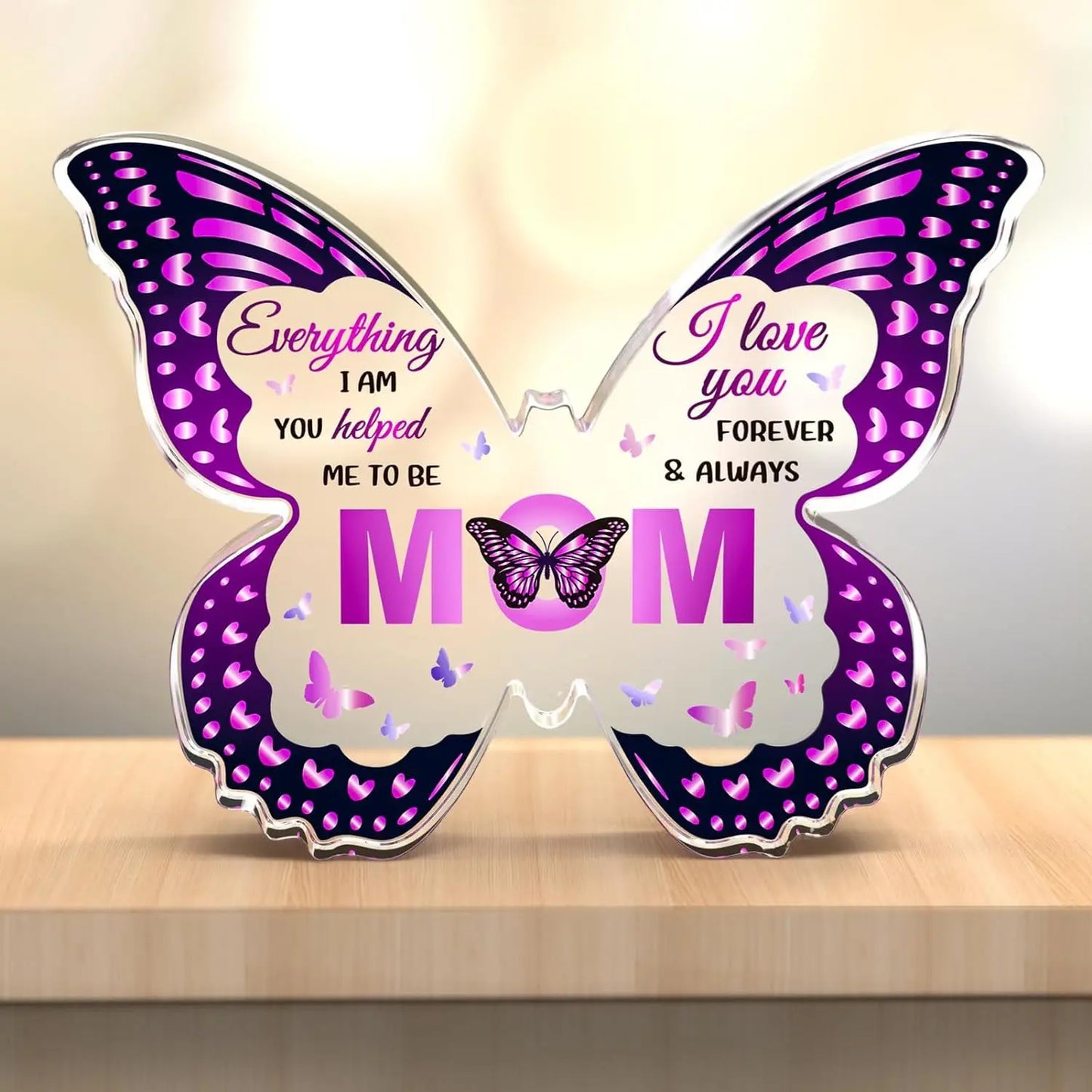 Butterfly Gift for Mom – Inspirational Acrylic Decor Mother’s Day Keepsake CJ