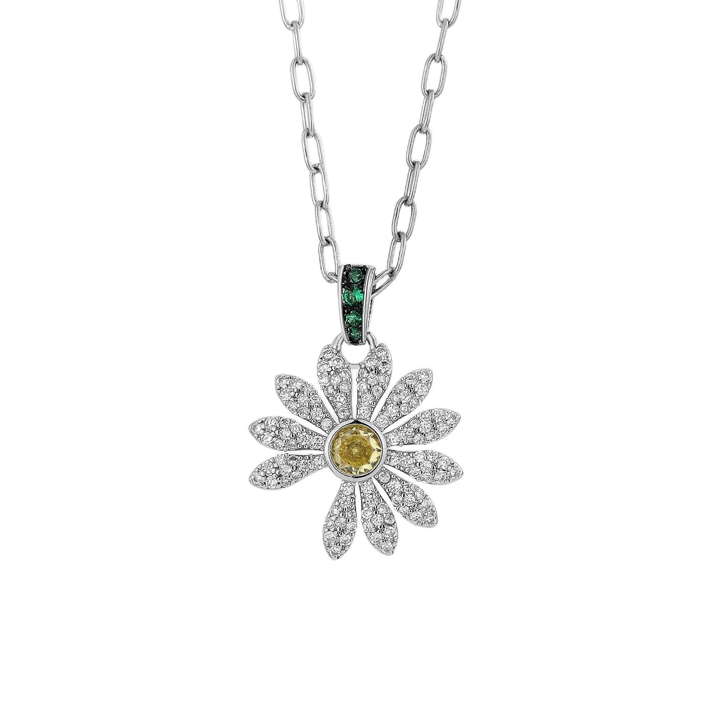 Daisy Diamond Pendant Necklace - Elegant Floral Necklace for Women | Free Shipping